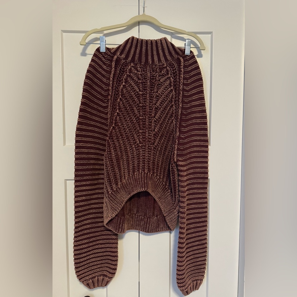 Free People Brown Cowl Neck Sweater